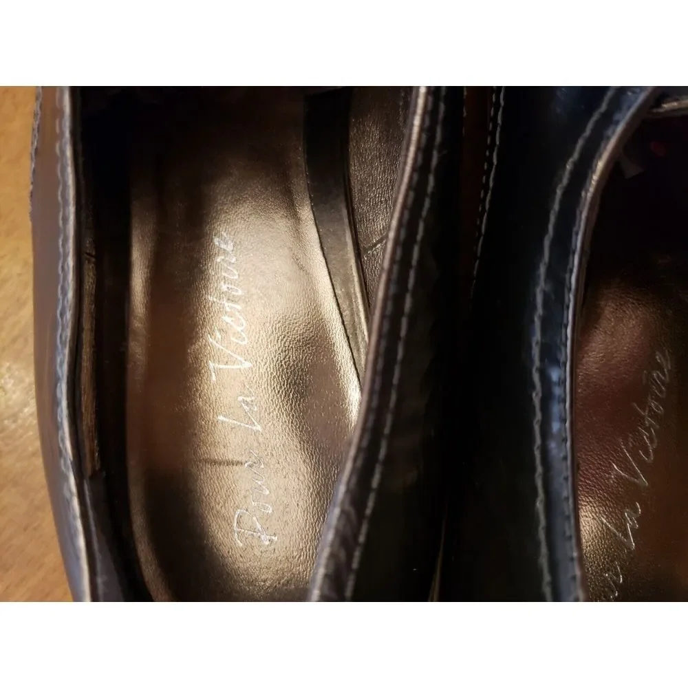 Pour La Victoire Leather Lace Up Oxford Shoes Metallic Copper Bronze 8‎ Derby